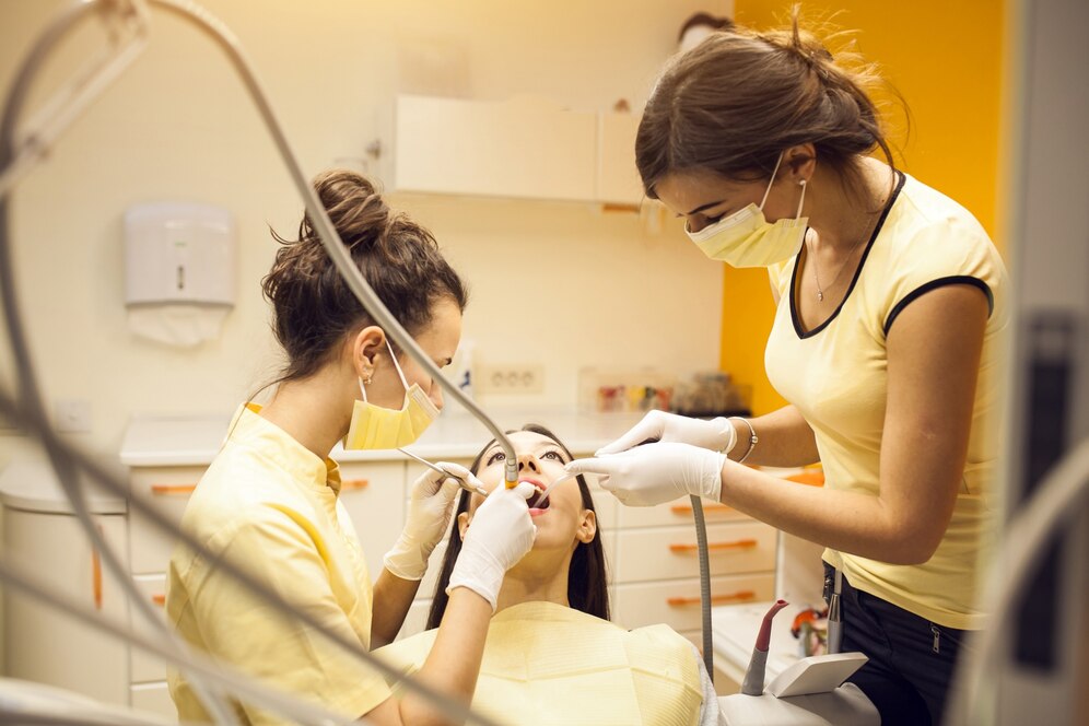 Smiling dental patient